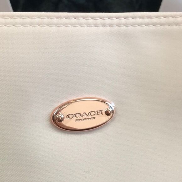 Coach Tote Large Shoulder Bag Pink Shimmer Purse Beach Shopper Travel Weekender - Picture 6 of 8